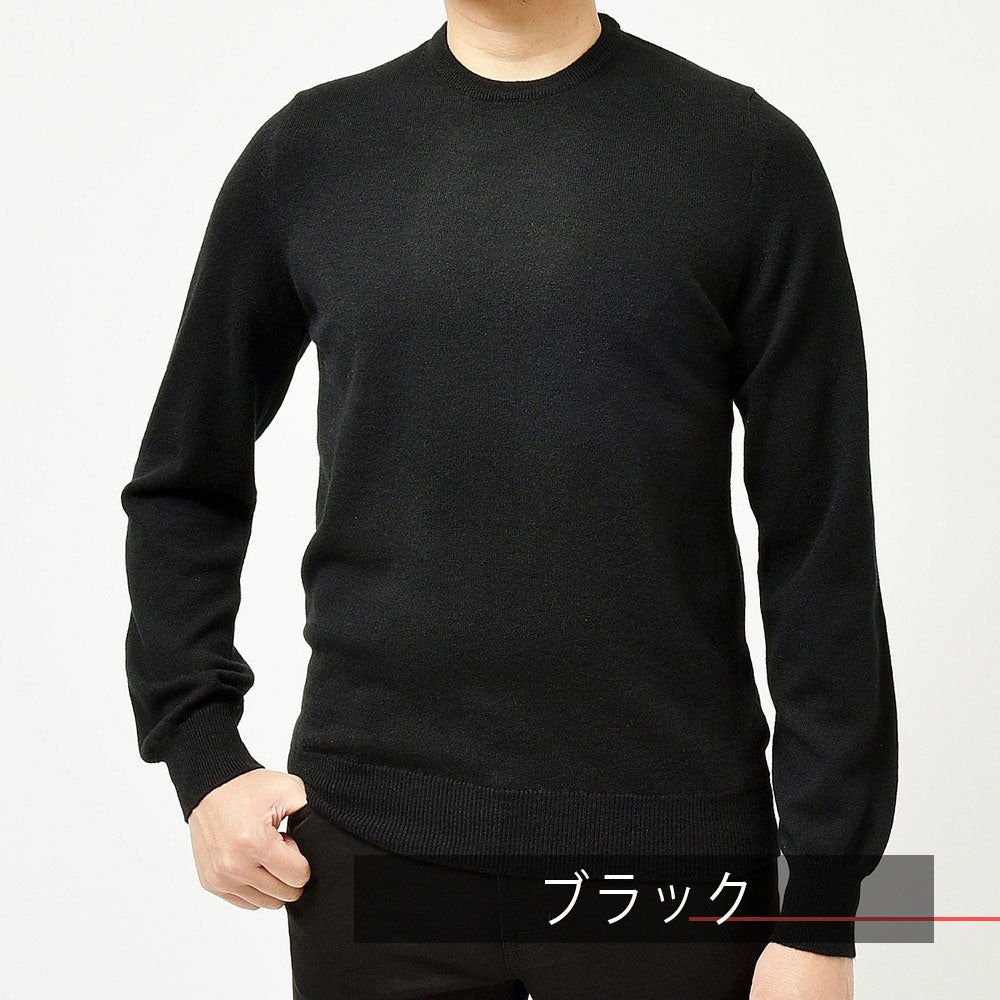FEDELI（フェデリ） ハイゲージカシミアソリッドクルーネックニット ARG.SLIM ML.