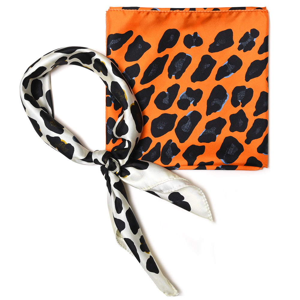 ANNEE（アネー） シルクツイルプリントスカーフ LEOPARD[70×70(cm)]