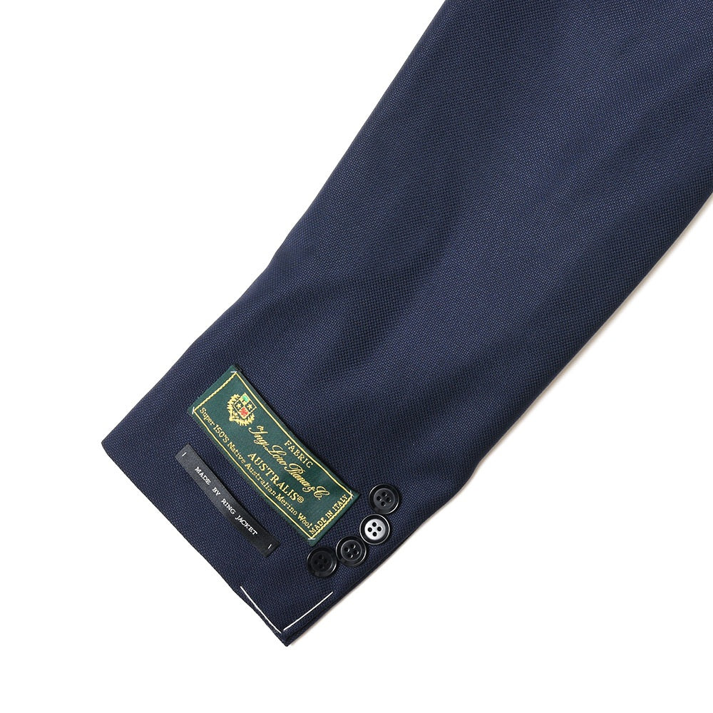 guji（グジ） SUPER150'sウールホップサックソリッド3Bジャケット (MADE BY RING JACKET / LoroPianaファブリック使用)
