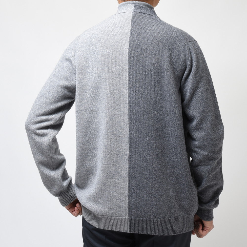 BEGG X CO（ベグ アンド コー） ハイゲージカシミアバイカラーニットカーディガン Two Tone Cardigan