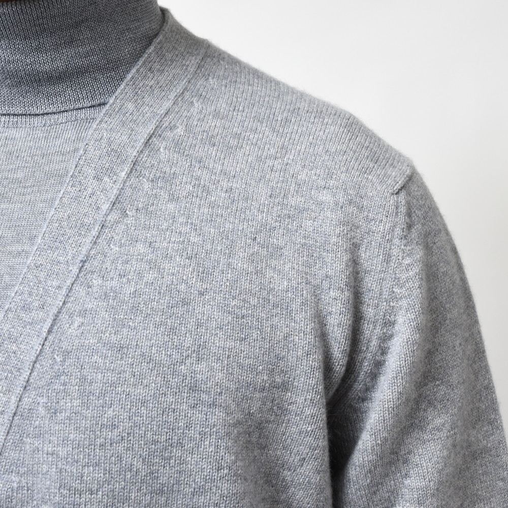 BEGG X CO（ベグ アンド コー） ハイゲージカシミアバイカラーニットカーディガン Two Tone Cardigan