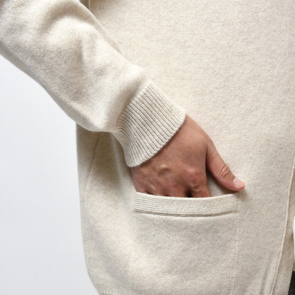 BEGG X CO（ベグ アンド コー） ハイゲージカシミアバイカラーニットカーディガン Two Tone Cardigan
