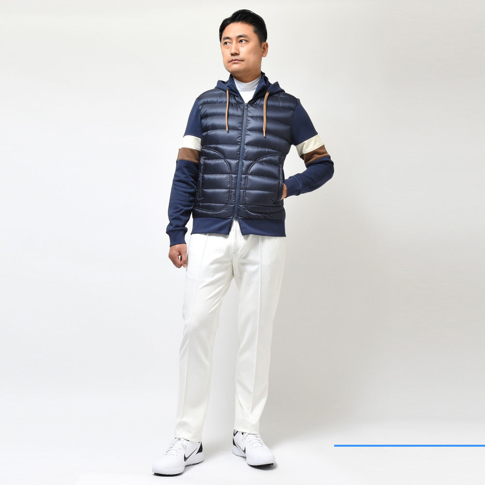 HERNO（ヘルノ） RESORTリゾート ウォーターレペレントナイロンライトダウンハイブリッドジップフーディー JP00001UR-50017+12020
