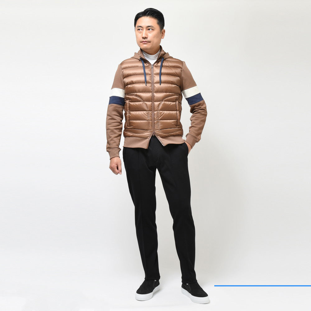 HERNO（ヘルノ） RESORTリゾート ウォーターレペレントナイロンライトダウンハイブリッドジップフーディー JP00001UR-50017+12020