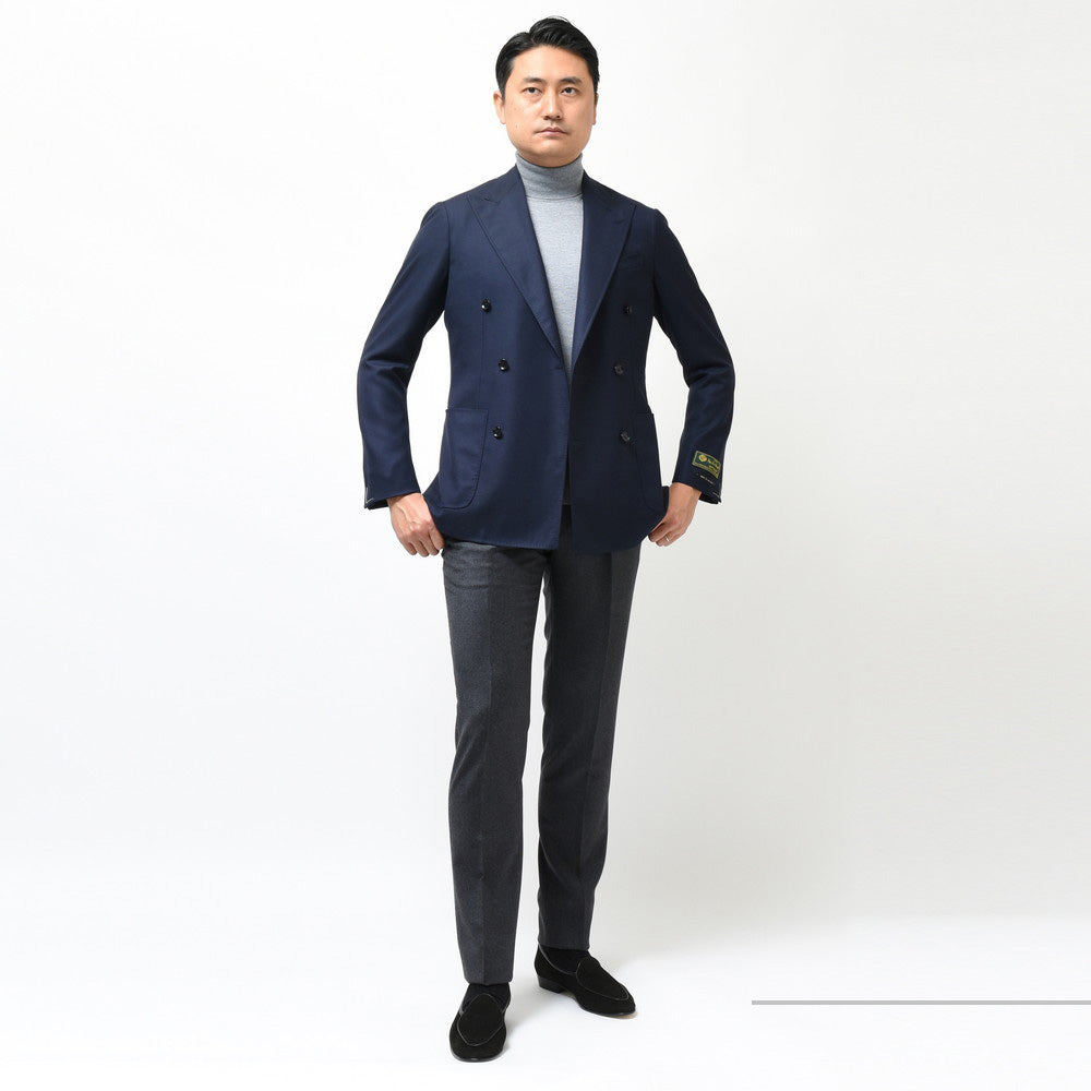 guji（グジ） SUPER150'sウールホップサックソリッド6Bダブルジャケット (MADE BY RING JACKET / LoroPianaファブリック使用)