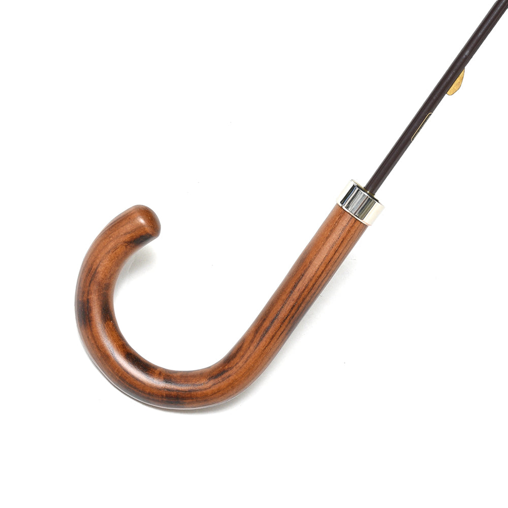 FOX UMBRELLAS（フォックス アンブレラ） ウォーターレペレントポリエステルグレンチェックダークグレインドオークハンドルロングアンブレラ GT1