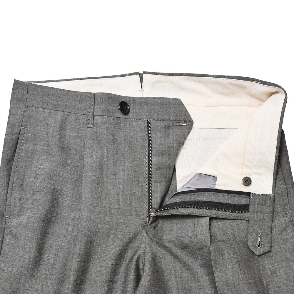 garoh（ガロウ） pants01 ウールモヘアピンヘッド1プリーツテーパードパンツ