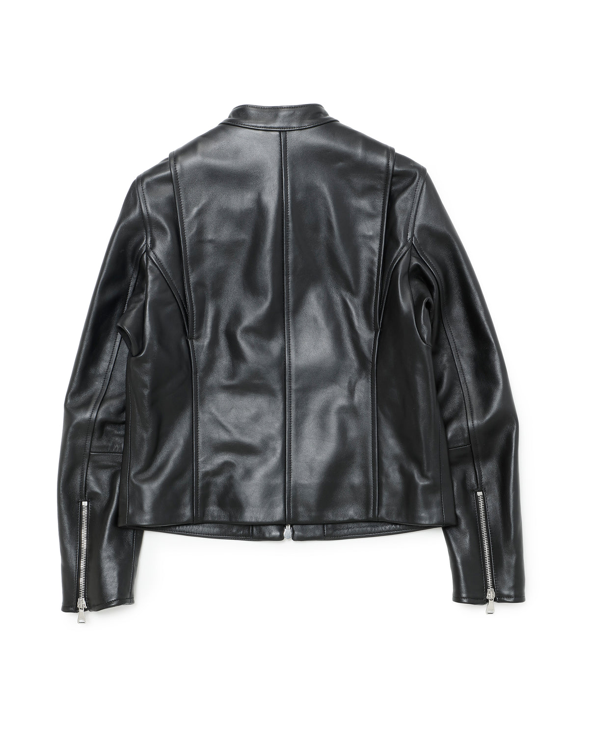 FAI（ファイ） シルバーZIP ナッパチェラータ ラムレザーシングルライダース / ブラック