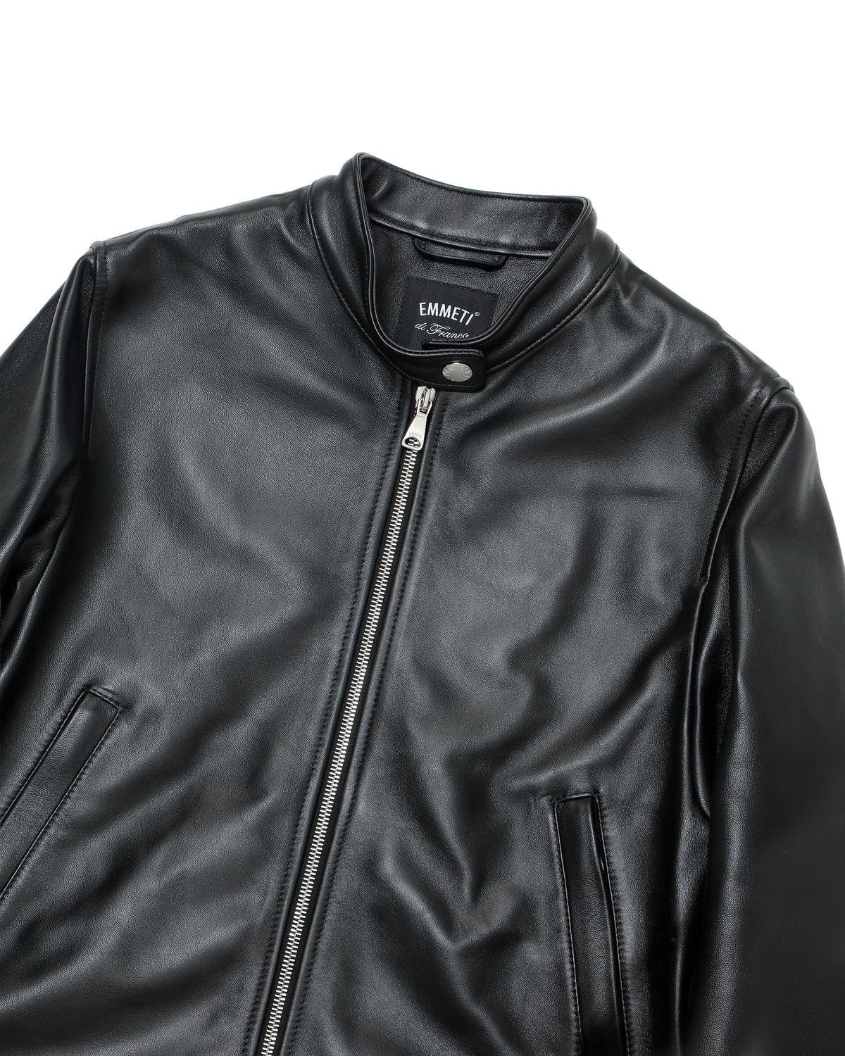 FAI（ファイ） シルバーZIP ナッパチェラータ ラムレザーシングルライダース / ブラック