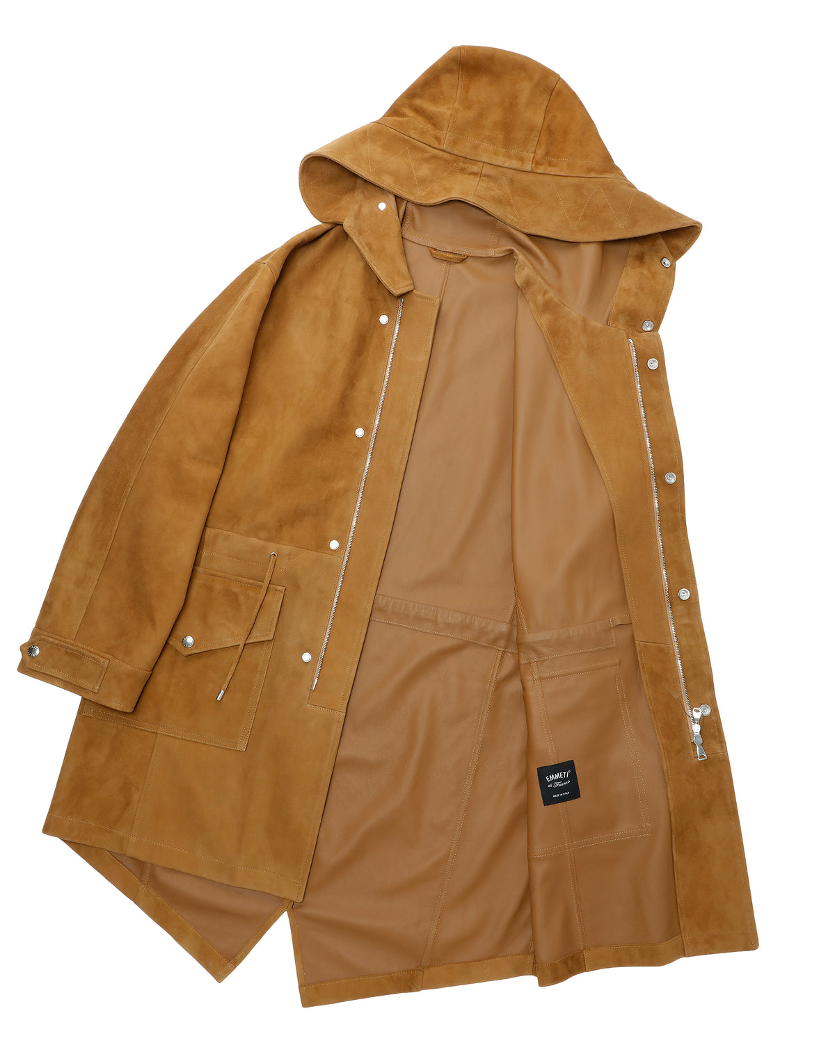 FOCUS（フォーカス） シルバーZIP SPレザー スエードモッズコート / キャメル