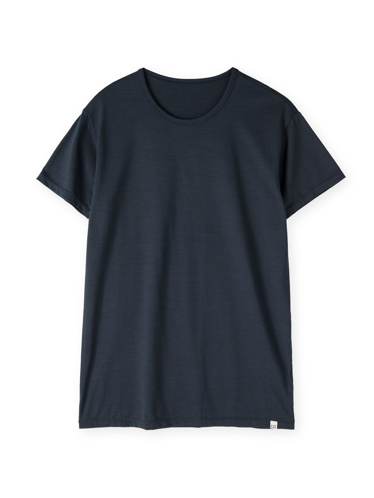 シルク インナークルーネックTシャツ  (ネイビー)
