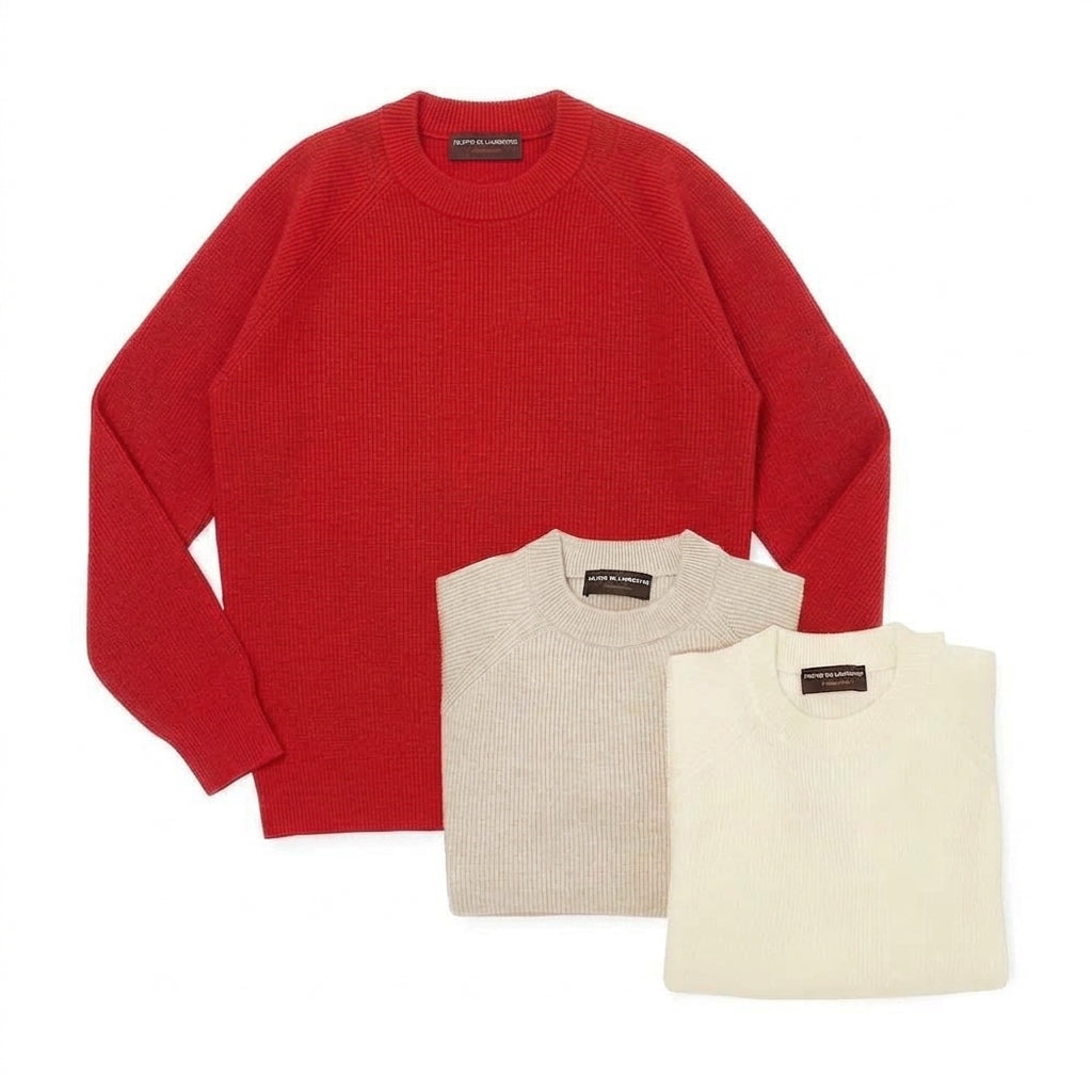 フィリッポ デ ローレンティス / Cashmerino 畔編み クルーネックニット/5GC1MLR42