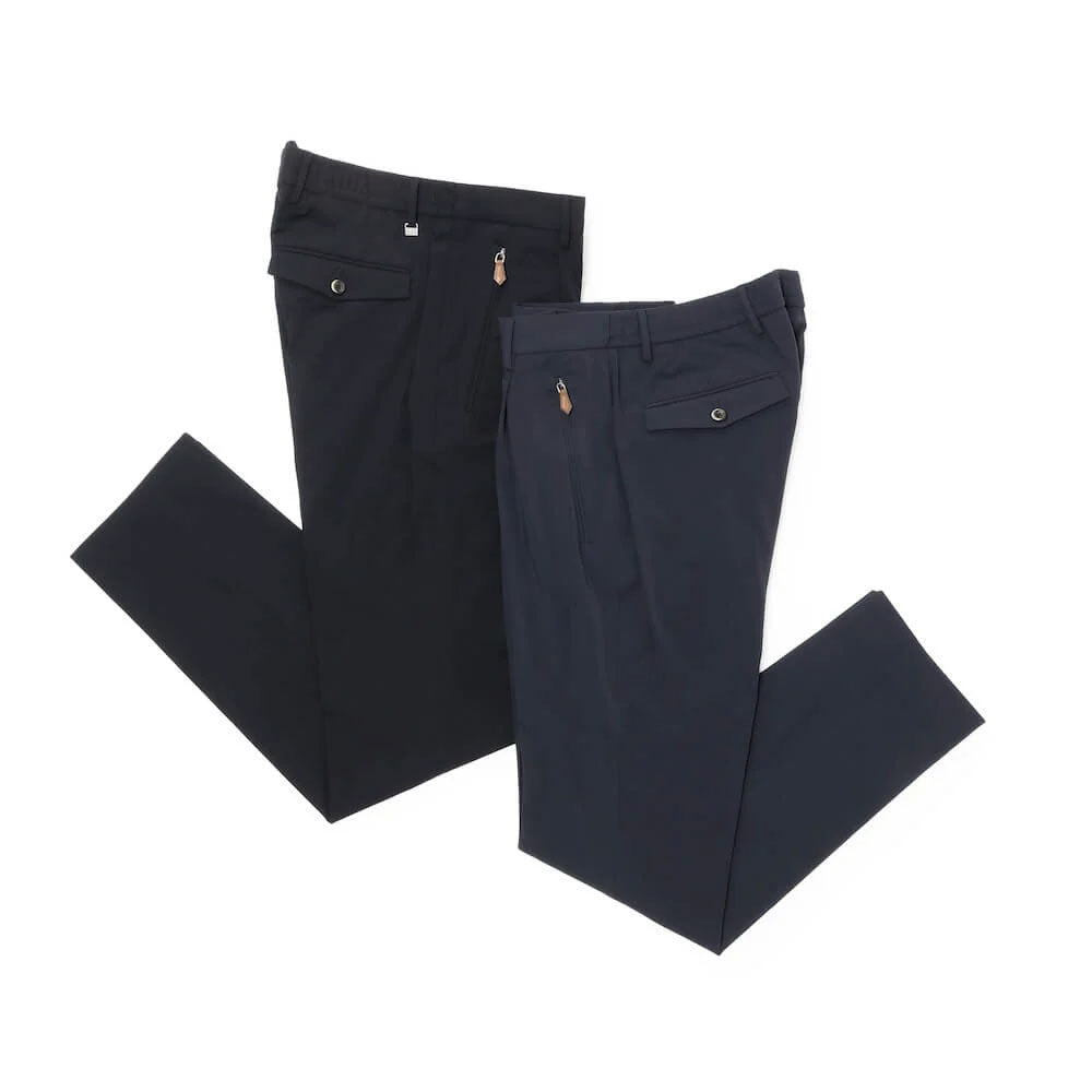 ピーティートリノ / ブラッシド ストレッチ ギャバ 1プリーツ ジップポケット付き パンツ/SOFT FIT/COHSBRZENCL1 NEW BERLIN IT19