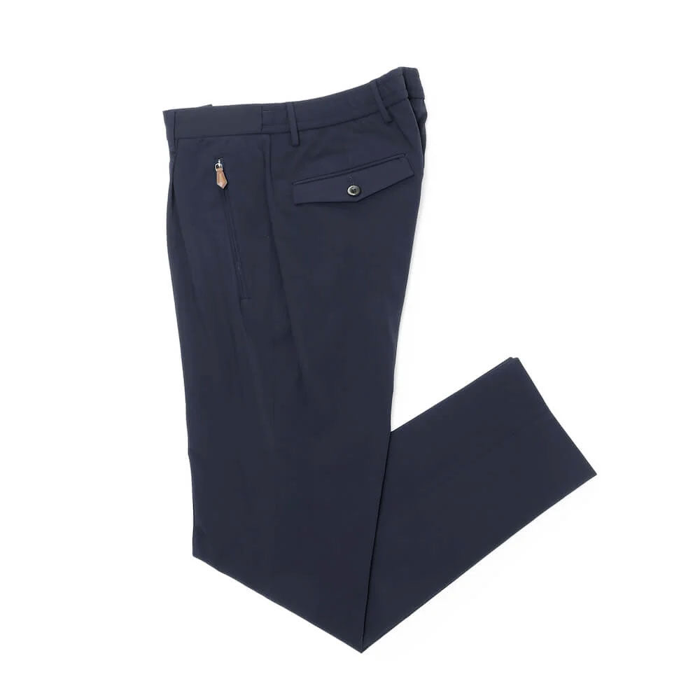 ピーティートリノ / ブラッシド ストレッチ ギャバ 1プリーツ ジップポケット付き パンツ/SOFT FIT/COHSBRZENCL1 NEW BERLIN IT19