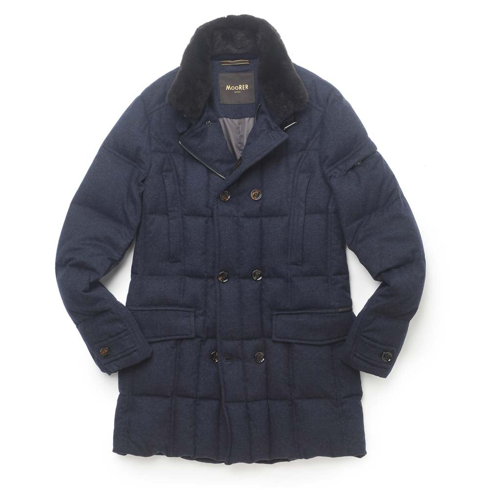 ムーレー / カシミア ダブルブレスト ダウンコート/MORRIS-IL/NAVY