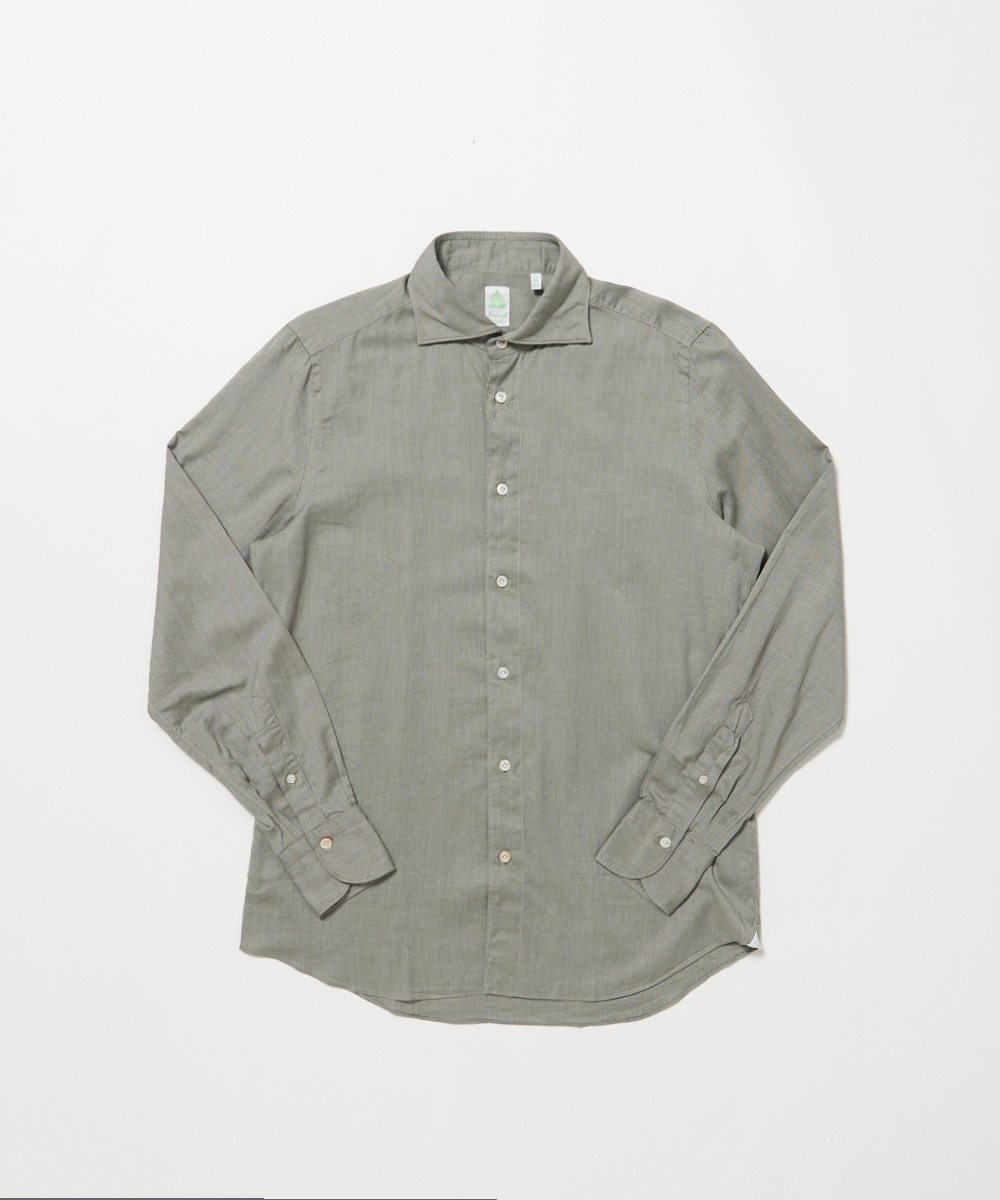 新品未使用/Finamore MANUEL/ソフトフランネルシャツ 見なさ