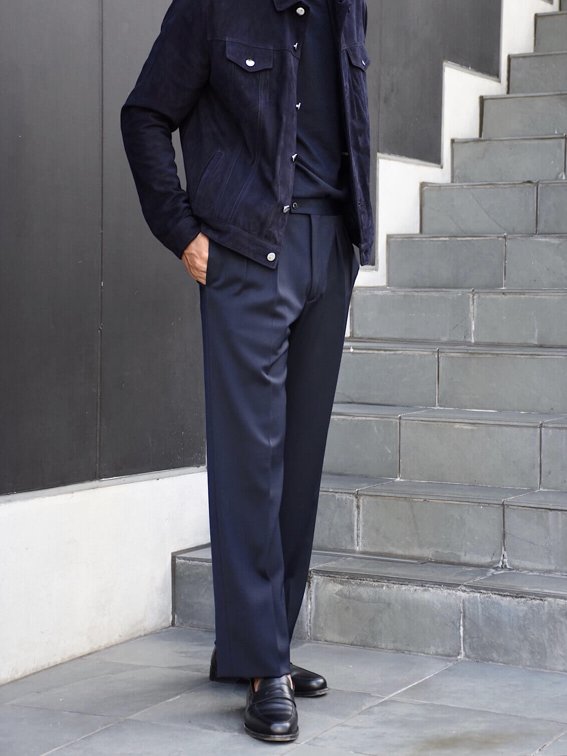 ベルナールザンス bac j リネンパンツ ベルナールザンス BAC J リネン混 2インプリーツパンツ グレー