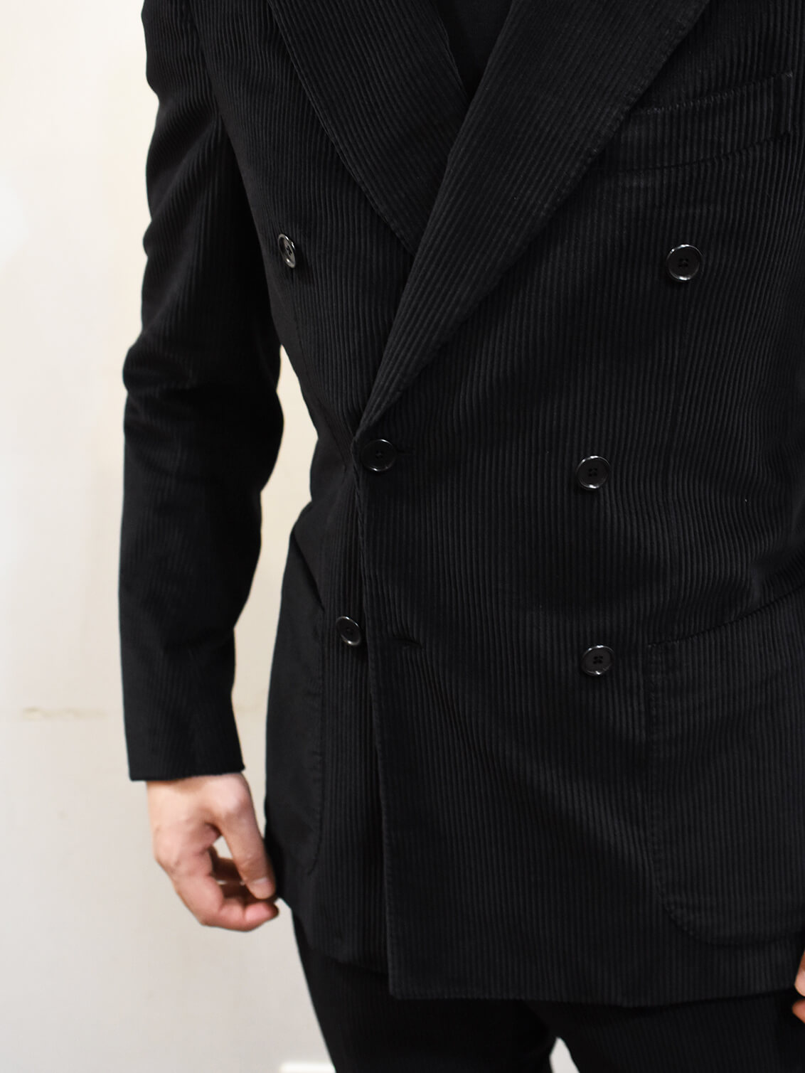 逆輸入 132カナーリ セットアップ カシミヤ混 ブラックL