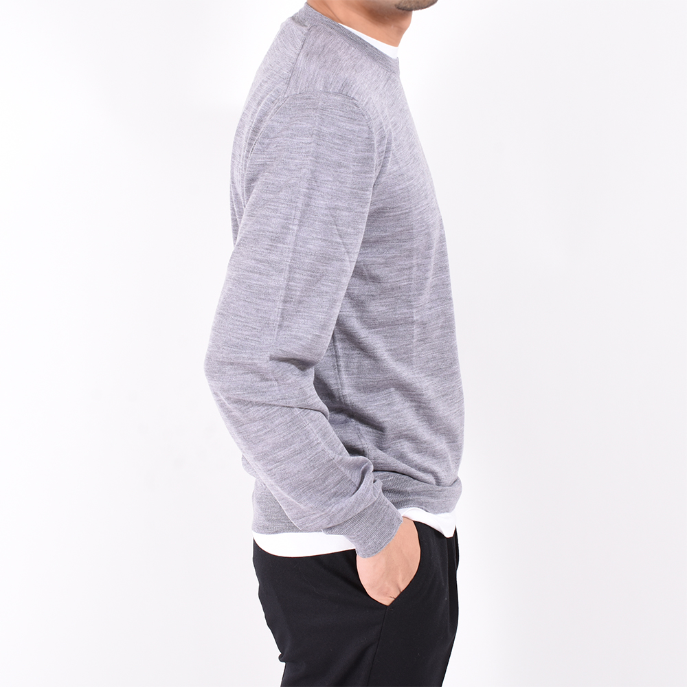 B.R.ONLINE - Style Web Magazine  Online Shop | ビー・アール・オンライン | フェデーリ /  クルーネック ニット(140'S ウール)/ARG ML