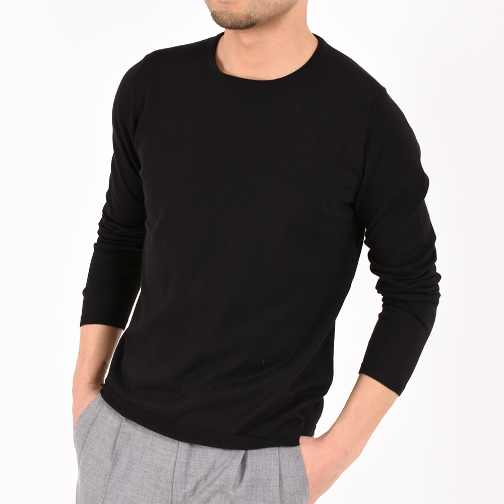 J6368 美品 クルチアーニ クルーネックニット アイボリー 44 ニット/セーター 売り出し廉価