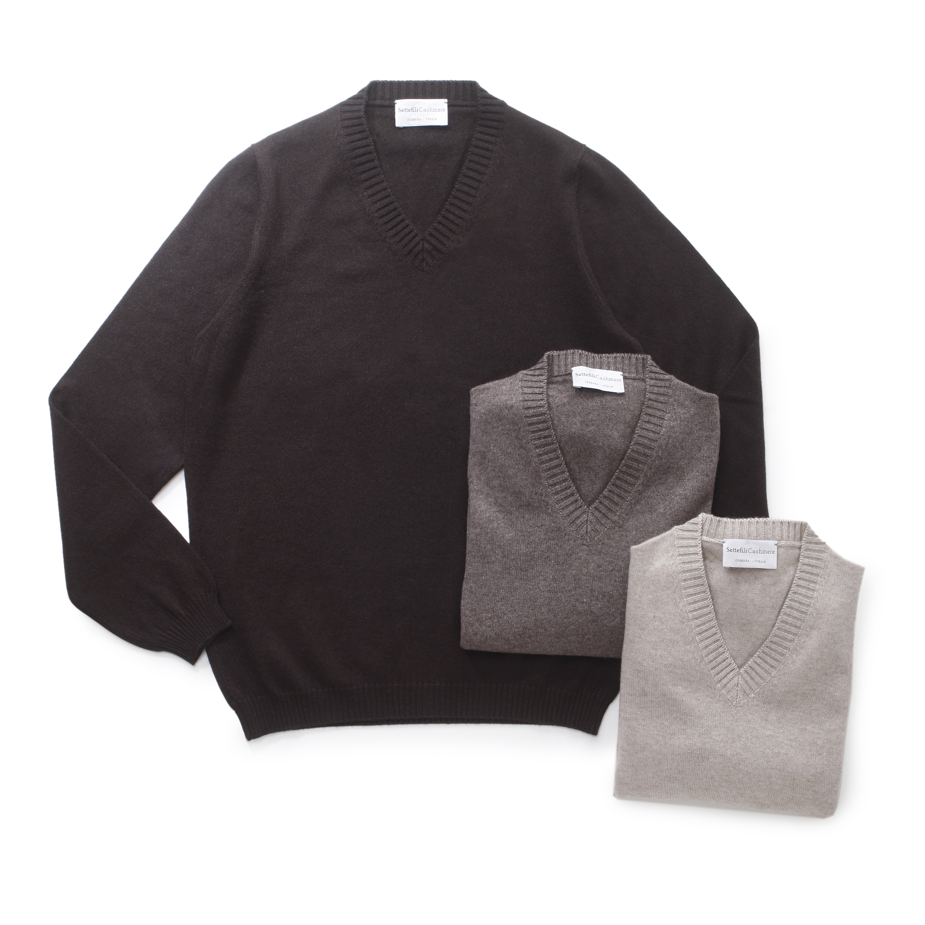 Cashmere V/N Knitカシミア Ｖネック ニットグレー