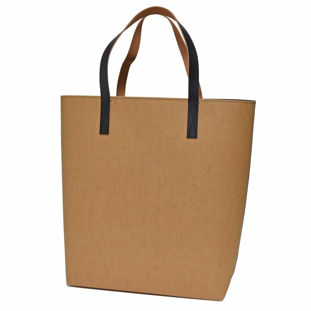 MARNI（マルニ） セルロース×レザーバイカラーロゴトートバッグ 