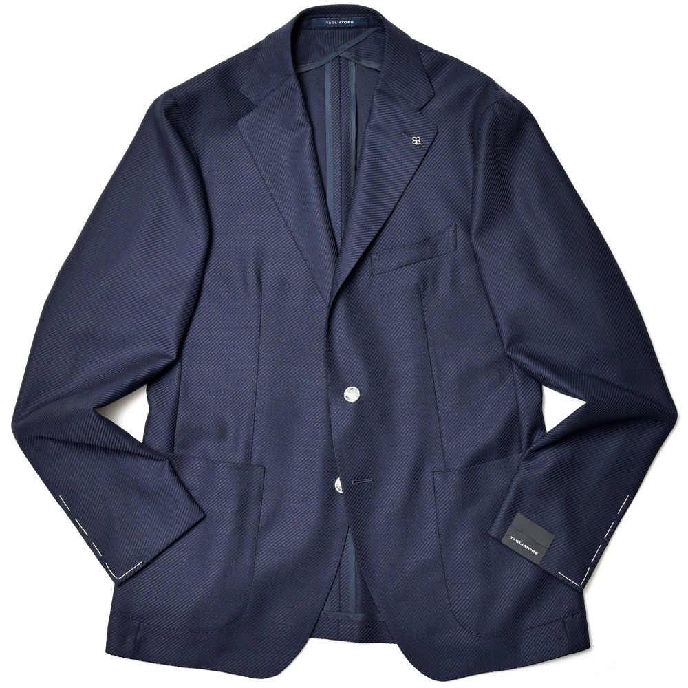 TAGLIATORE ウール チェック モンテカルロ ジャケット ネイビー