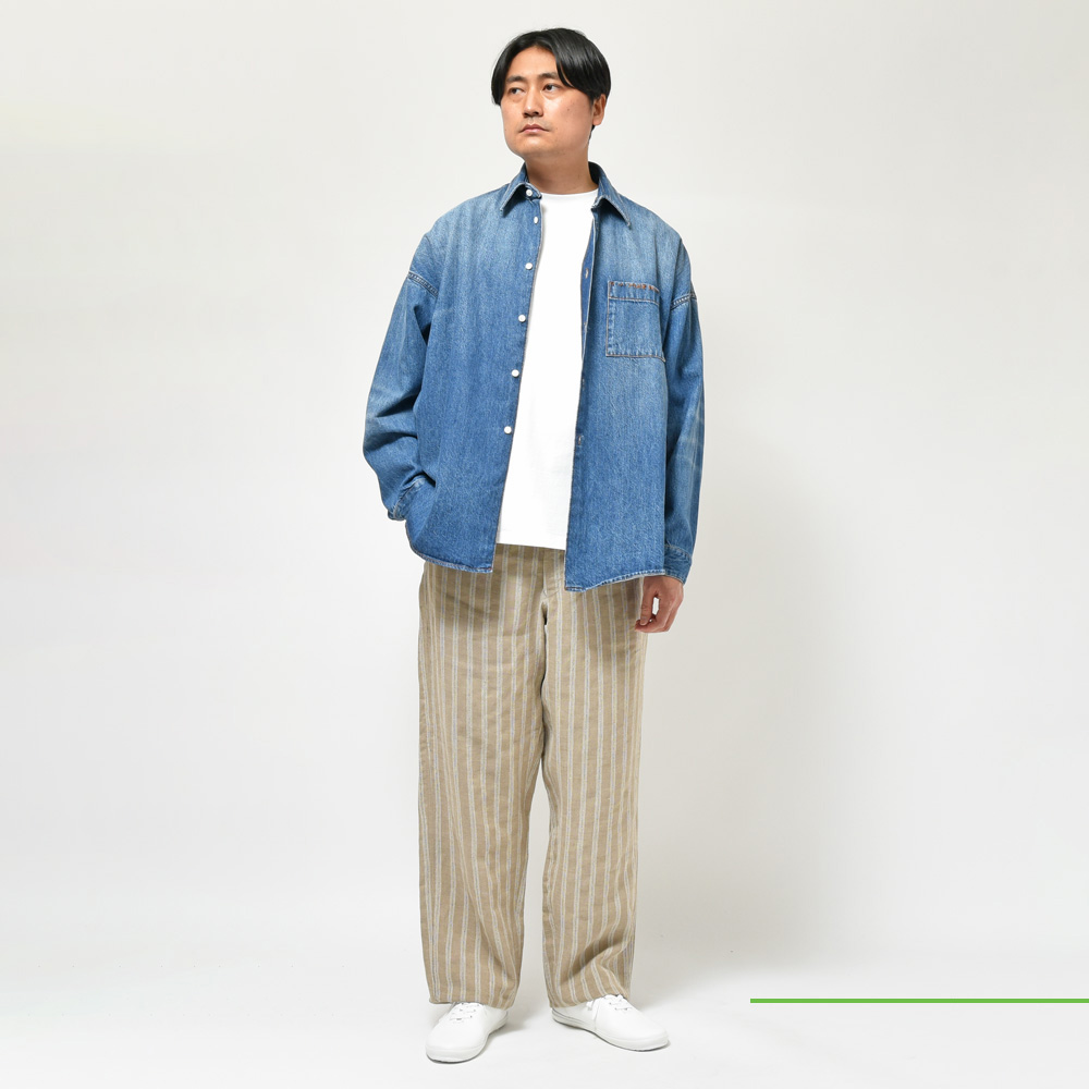 ブルー オーガニックデニム製 オーバーシャツ、ポケット付き | Marni