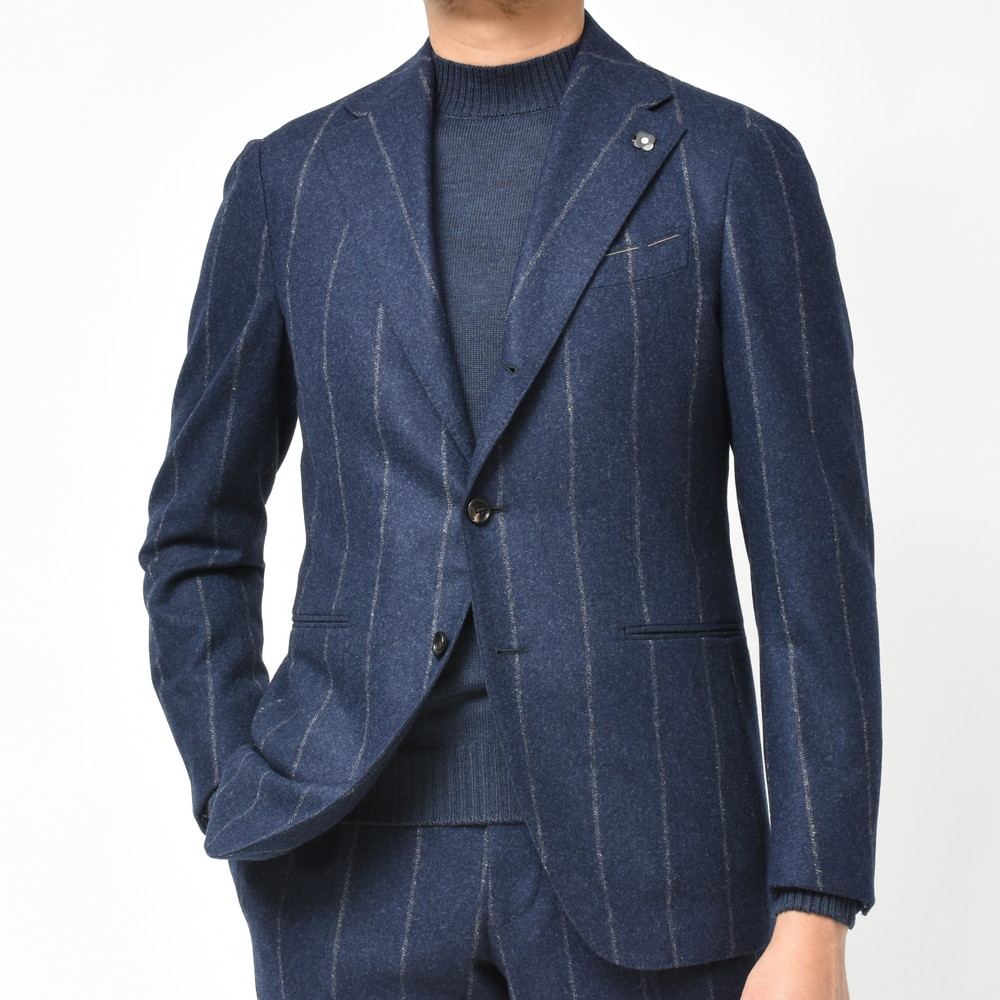 B.R.ONLINE - Style Web Magazine & Online Shop | ビー・アール・オンライン | LARDINI( ラルディーニ)<br>SARTORIAサルトリア ウールフランネルチョークストライプ3B1プリーツスーツ JQ98351W1/ILI53449 17196 B.R.ONLINE - Style Web Magazine & Online Shop | ビー・アール・オンライン | LARDINI( ラルディーニ)<br>SARTORIAサルトリア ウールフランネルチョークストライプ3B1プリーツスーツ JQ98351W1/ILI53449 17196