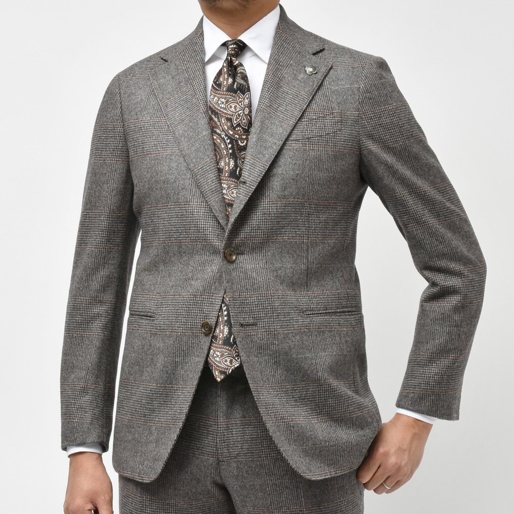 B.R.ONLINE - Style Web Magazine & Online Shop | ビー・アール・オンライン | LARDINI( ラルディーニ)<br>SARTORIAサルトリア FOX Brothersウールフランネルグレンチェック3B1プリーツスーツ JS98351W/IMI55 B.R.ONLINE - Style Web Magazine & Online Shop | ビー・アール・オンライン | LARDINI( ラルディーニ)<br>SARTORIAサルトリア FOX Brothersウールフランネルグレンチェック3B1プリーツスーツ JS98351W/IMI55