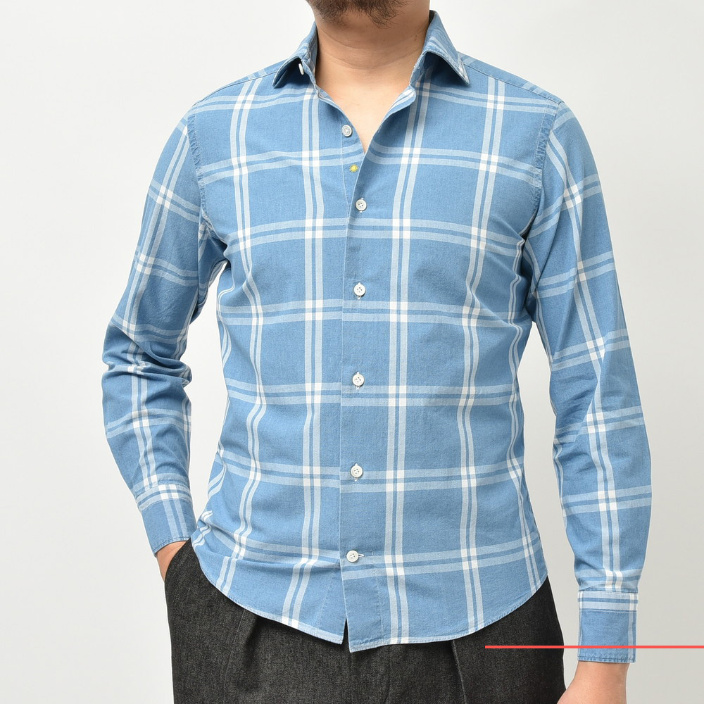 【タグ付き新品未使用】Giannetto カラー シャンブレーシャツ