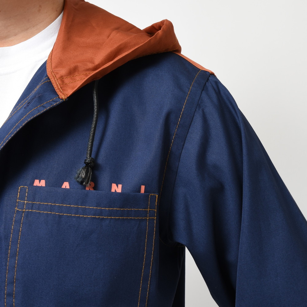 B.R.ONLINE - Style Web Magazine & Online Shop | ビー・アール・オンライン | 【MORE】MARNI( マルニ)<br>コットンポプリンバイカラーフードシャツ CUMU0217P1 USCS57 B.R.ONLINE - Style Web Magazine & Online Shop | ビー・アール・オンライン | 【MORE】MARNI( マルニ)<br>コットンポプリンバイカラーフードシャツ CUMU0217P1 USCS57