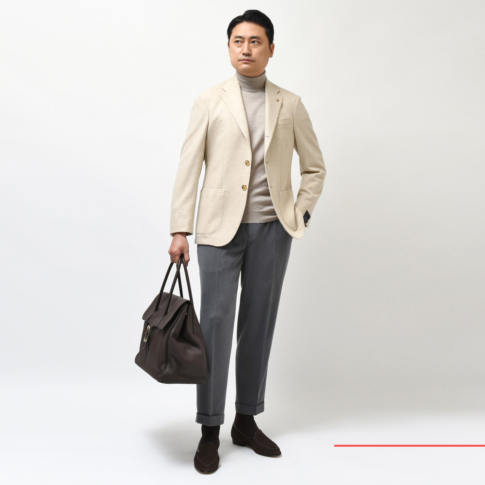 B.R.ONLINE - Style Web Magazine  Online Shop | ビー・アール・オンライン | LATORRE（ラトーレ）<br>guji別注  エコカシミアメランジニットジャージ3Bジャケット JNWJ/JC177/61744