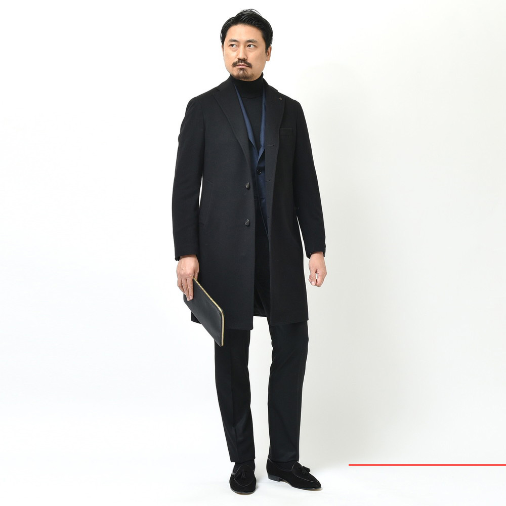 B.R.ONLINE - Style Web Magazine  Online Shop | ビー・アール・オンライン | TAGLIATORE（ タリアトーレ）<br>ウールカシミアフランネルソリッドチェスターフィールドコート C-GUJI/350001 14112000054