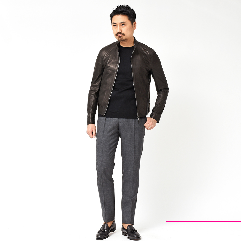 B.R.ONLINE - Style Web Magazine & Online Shop | ビー・アール・オンライン | EMMETI(エンメティ )<br>JURI ラム ナッパレザー シングルライダースジャケット B.R.ONLINE - Style Web Magazine & Online Shop | ビー・アール・オンライン | EMMETI(エンメティ )<br>JURI ラム ナッパレザー シングルライダースジャケット