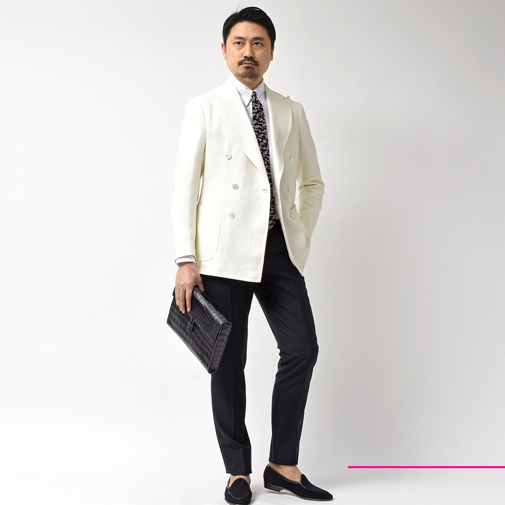 Stile Latino 6B ダブルジャケット シルクリネンコットン 48 B.R. 