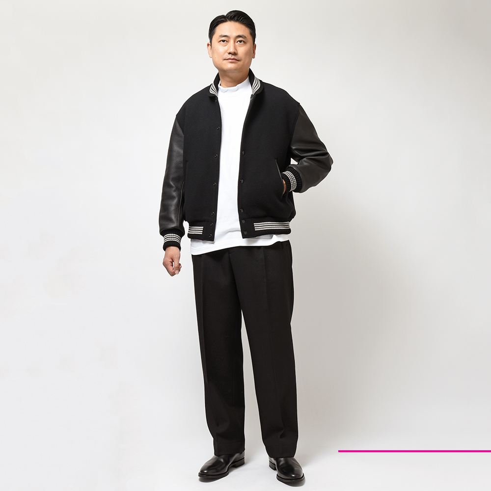 B.R.ONLINE - Style Web Magazine & Online Shop | ビー・アール・オンライン | SCYE BASICS サイベーシック<br>Super140 ウール メルトン×シュリンクレザー 中綿 袖レザースタジャン バーシティジャケット B.R.ONLINE - Style Web Magazine & Online Shop | ビー・アール・オンライン | SCYE BASICS サイベーシック<br>Super140 ウール メルトン×シュリンクレザー 中綿 袖レザースタジャン バーシティジャケット