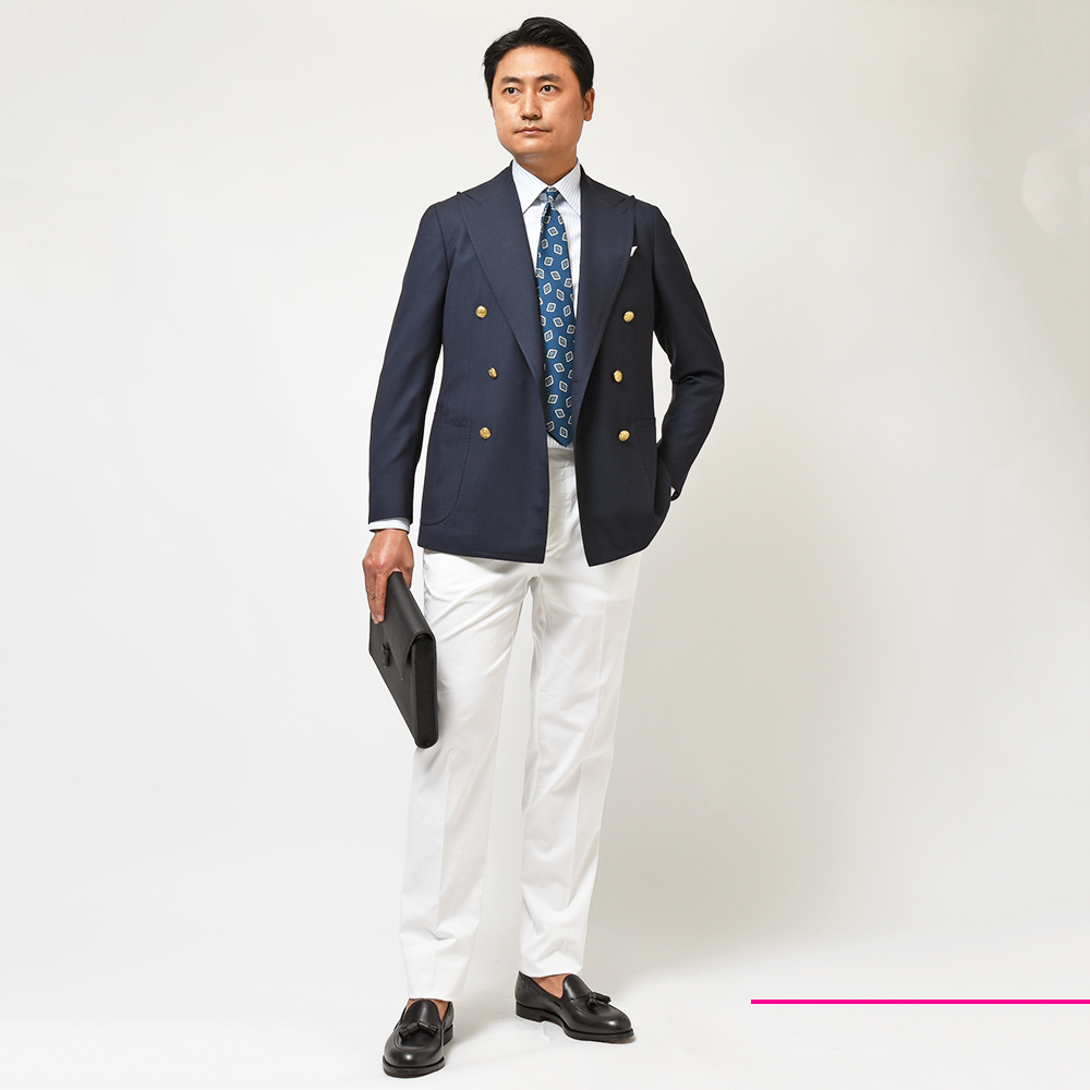 B.R.ONLINE - Style Web Magazine & Online Shop | ビー・アール・オンライン | STILE LATINO スティレ ラティーノ<br>LEO Super160'sウール ホップサック メタルボタン ダブル6Bジャケット B.R.ONLINE - Style Web Magazine & Online Shop | ビー・アール・オンライン | STILE LATINO スティレ ラティーノ<br>LEO Super160'sウール ホップサック メタルボタン ダブル6Bジャケット