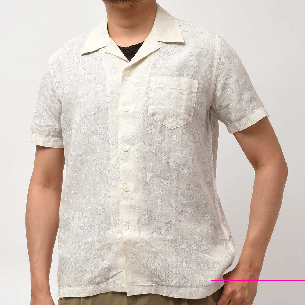 アウトレット 美品 120%lino ペイズリー柄リネンシャツ | www.kdcow.com