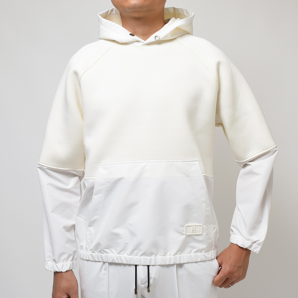 B.R.ONLINE - Style Web Magazine & Online Shop | ビー・アール・オンライン | PT TORINO ピーティー トリノ<br>ジャージー×ナイロン ハイブリッド プルオーバー パーカー B.R.ONLINE - Style Web Magazine & Online Shop | ビー・アール・オンライン | PT TORINO ピーティー トリノ<br>ジャージー×ナイロン ハイブリッド プルオーバー パーカー