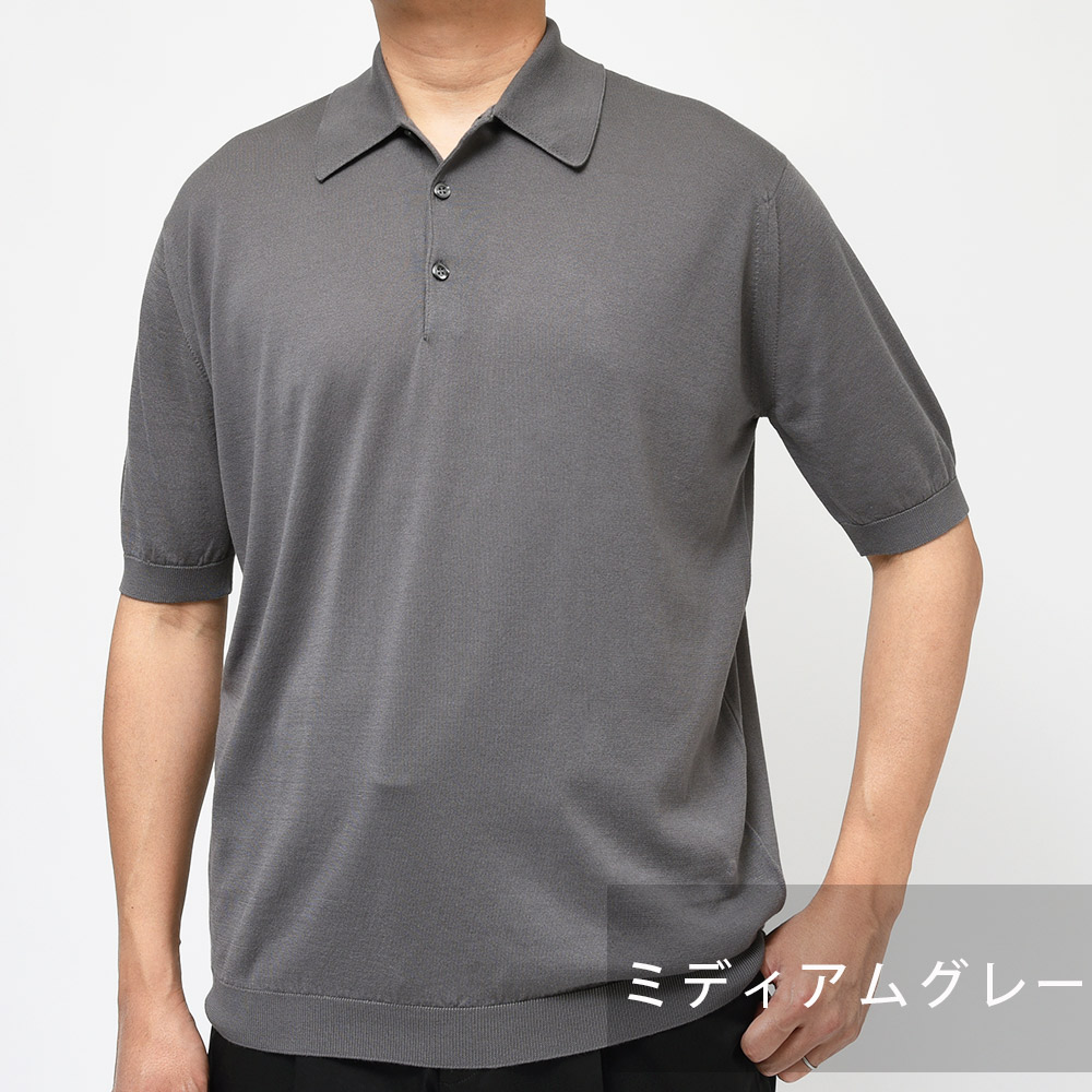 ジョンスメドレー 23ss 美品 半袖 オーバー ウール  シャツ グレー L