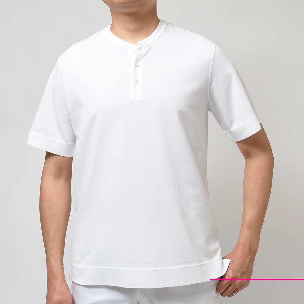 【新品】チルコロ1901 CIRCOLO 1901 コットン 半袖 ヘンリーネック Ｔシャツ グレー【サイズM】【メンズ】付属品なし