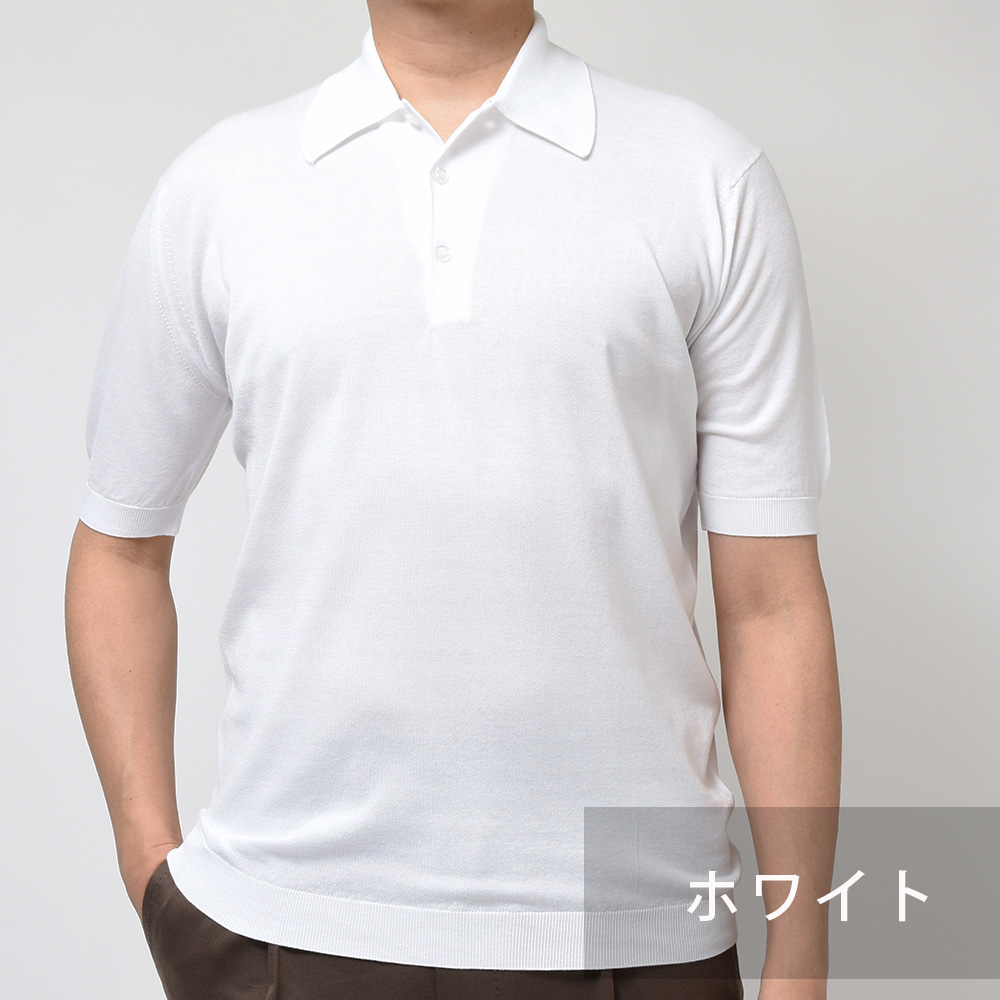 JOHN SMEDLEY ジョンスメドレー ニットポロシャツ/ISIS シーアイランドコットン 30ゲージ EASY FIT メンズ SKIPPERBLUE