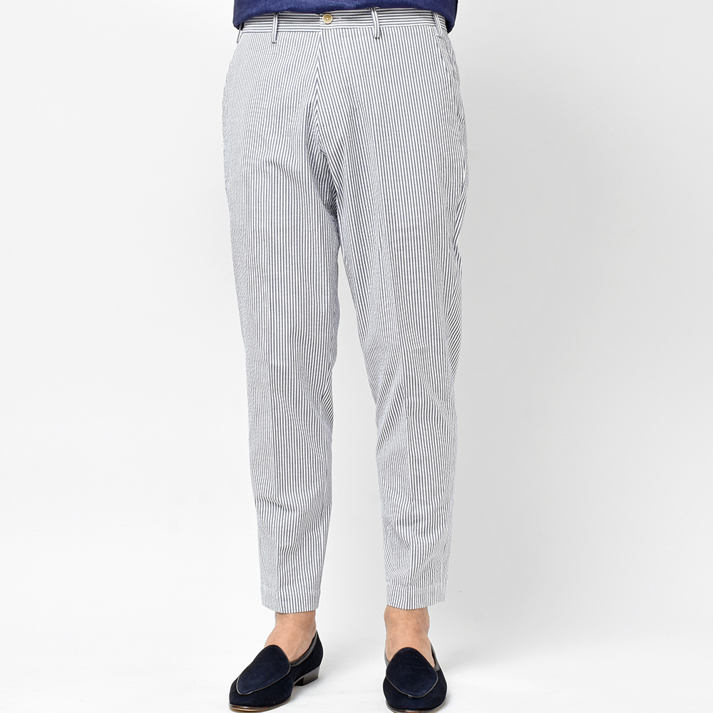 B R Online Style Web Magazine Online Shop ビー アール オンライン Pt Torino ピーティー トリノ Br コットン シアサッカー ノープリーツ パンツ Larry Fit