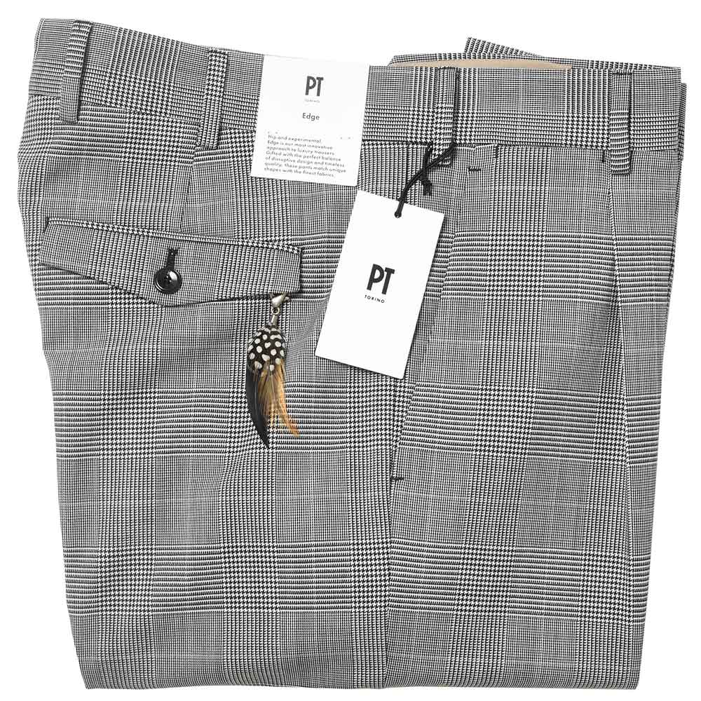 B.R.ONLINE - Style Web Magazine & Online Shop | ビー・アール・オンライン | PT TORINO ピーティー トリノ<br>Edge ウール ストレッチ グレンチェック 1プリーツ パンツ REBEL FIT B.R.ONLINE - Style Web Magazine & Online Shop | ビー・アール・オンライン | PT TORINO ピーティー トリノ<br>Edge ウール ストレッチ グレンチェック 1プリーツ パンツ REBEL FIT