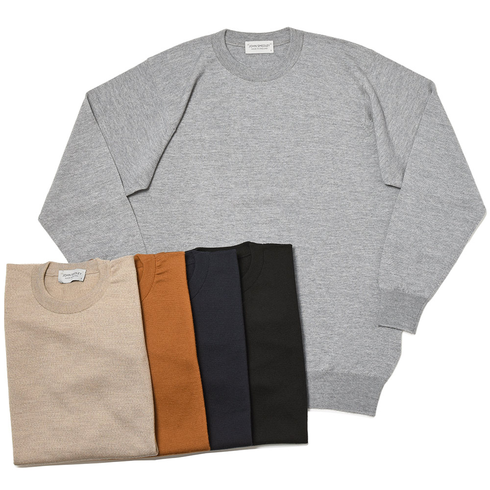 JOHN SMEDLEY ジョンスメドレー クルーネックニット　Ｍ　グレー