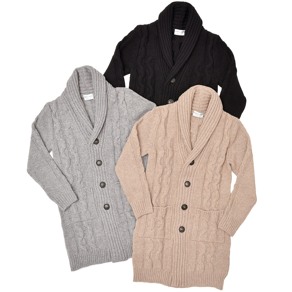 B R Online Style Web Magazine Online Shop ビー アール オンライン Settefili Cashmere セッテフィーリ カシミア Br ウールカシミヤケーブルロングカーディガン