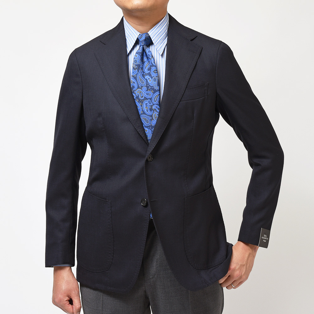 RING JACKET】 WOOLホップサック シャドウストライプ 3Bスーツ-