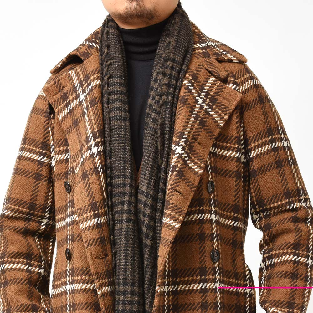 美品 ファリエロサルティ カシミヤ ウールシルク混 グレン