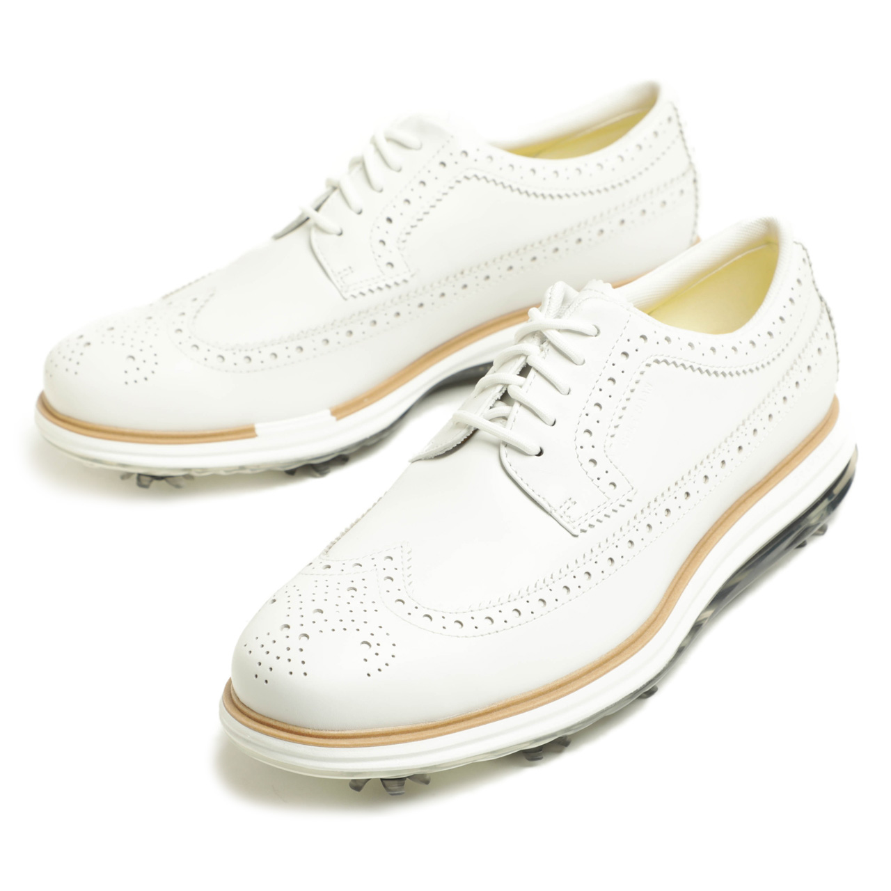 新品 ストロバー 革靴 ゴルフシューズ ホワイト 6.5 25.5cm